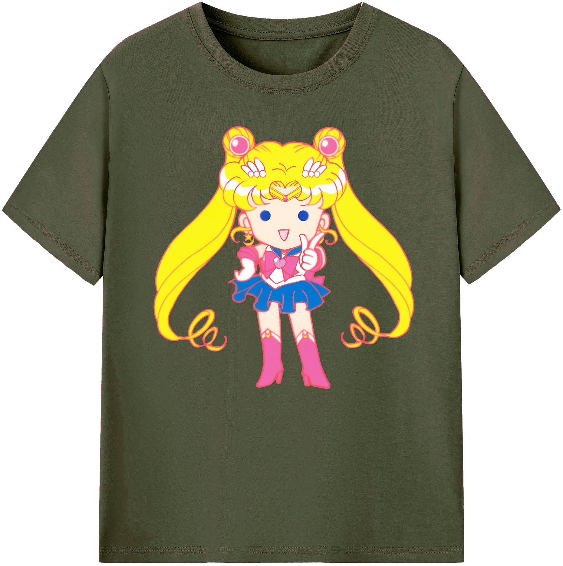 （画像用） 美少女戦士セーラームーン 月野 うさぎ つきの うさぎ Sailor Moon Tsukino Usagi 綿100％ メンズ半袖Tシャツ｜肌触りやわらか＆通気性